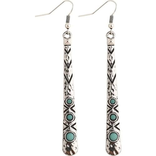 Vintage Artistic Column Metal Dangle Earrings Bohemia Alloy Pendant Fishhook Drop Earrings For Women Fashion Jewelry Pendietes