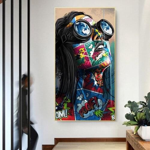 Graffiti Women Portrait Oil Painting Posters and Prints Wall Art Decor for Living Room Canvas Painting Wall Picture Home Decor