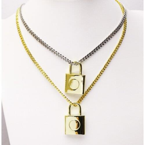 10 Pcs Lock shape pendant jewelry necklace Hip Pop jewelry accessories for women necklace for women New design 7392