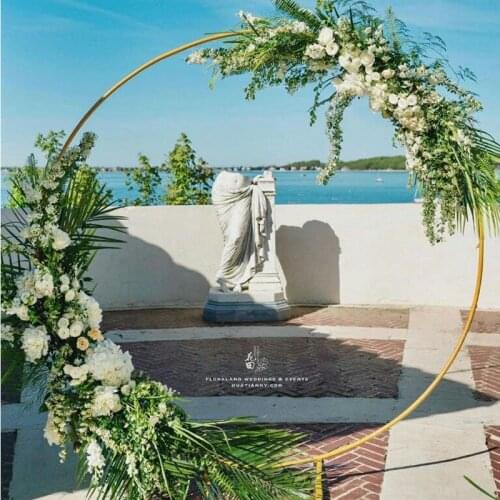 2M Wedding Arch Iron Round Flower Shelf Mariage Stage Scene Arrangement Event Ornaments Frame