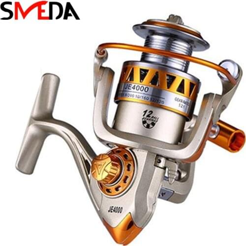 2019 Fishing Reel 12BB 5.2:1 Spinning Metal Fiber Drag Aluminum Spool Pesca Wheel For Fishing Metal Head Fishing Wheel JE2070