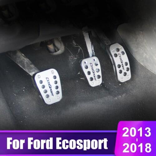 Aluminum alloy Car Accelerator Gas Pedal Brake Pedal Clutch Pedals Covers AT/MT For Ford Ecosport 2013 2014 2015 2016 2017 2018