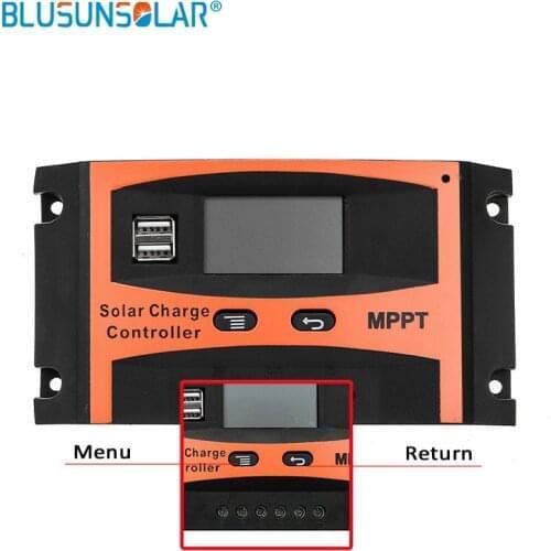 12V/24V Auto 30A 40A 50A 60A MPPT Solar Charge Controller Solar Panel Battery Regulator Dual USB LCD Display With User Manual