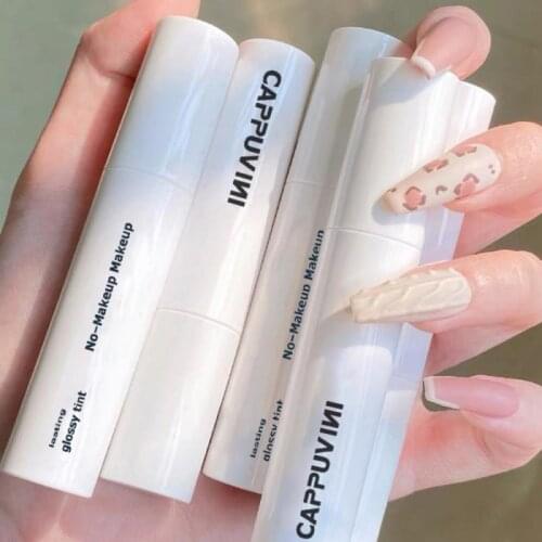 Cappuvini Lip Gloss White Tube Water Mirror Lip Glaze Does Not Fade And Does Not Stick The Cup Lasting Moisturizing Lipstick