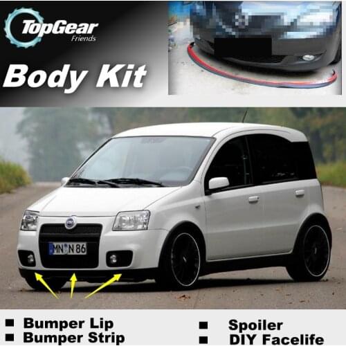 Bumper Lip Deflector Lips For Fiat Panda 169 MK2 2003~2012 Front Spoiler Skirt For TG Friends to Tuning / Body Kit / Strip
