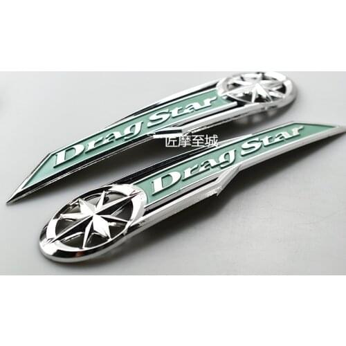 Motorcycle Gas Tank Emblem Badge Chrome 'DragStar' For Yamaha Vstar XVS XV400 650 Classic Dragstar