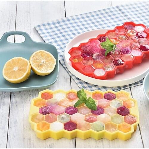 37 Grids Honeycomb Ice Cubes Mold Icecream Maker Popsicle Mould DIY Pops Yogurt Fridge Freezer Ice Cream Tools FDA Silicone