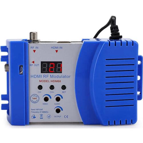 HD Modulator HDM68 Digital HDMI RF VHF / UHF Frequency Modulator for TV Computer Accessories EU Plug 100-240V