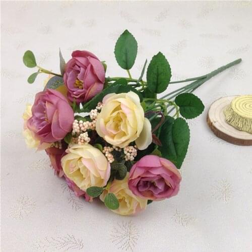 10 Heads Artificial Rose Flowers Artificial Rose Flowers Home Ornament