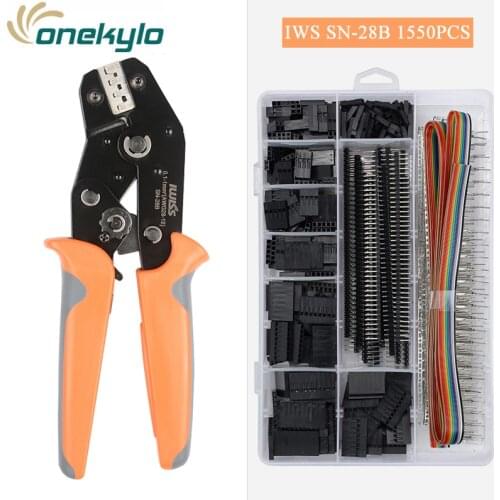 IWISS SN-28B with1550Pcs dupont crimping tool plier terminal crimper wire hand tool set Mult tools for electrical cable