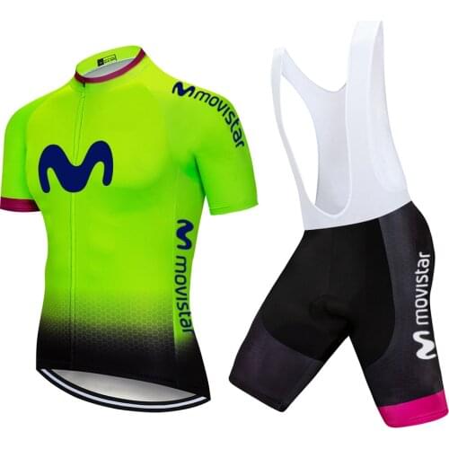 TEAM MOVISTAR Cycling Clothing Fluo Bike Jersey 20D Men Ropa Ciclismo Bicycle Summer Tshirt Cycling Jerseys Gel Bike Shorts