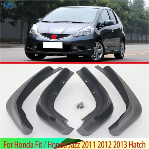 Set Molded Mud Flaps For Honda Fit / Honda Jazz 2011 2012 2013 Hatch Mudflaps Splash Guards Front Rear Mud Flap Mudguards Fender