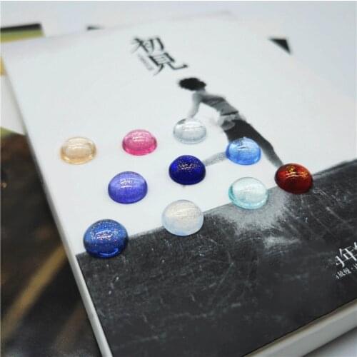 20pcs/lot Mixed Colors 8 10 12mm Round Flatback Resin Gold Flake Cabochon Cameo Bead for DIY Jewelry Making Findings Supplier