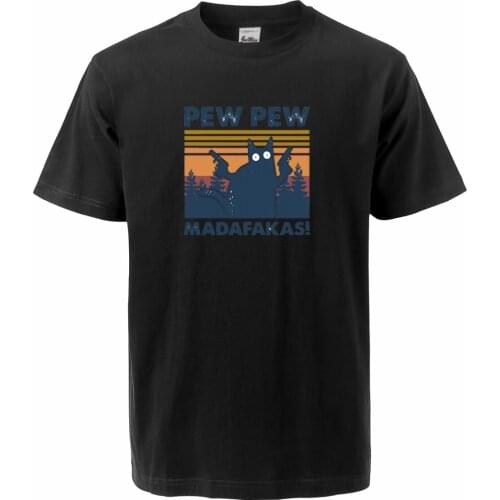 Madafakas Cute Animal Cat Kpop Retro Style Loose Fit O-neck Tops Tee Shirt Man May Casual Fashion Funny Cool Men Tees Tshirt