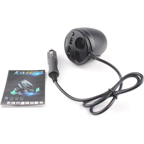 Multifunctional 2 USB Car Charger Cup Holder Display Car Charger Cigarette Lighter Splitter With Voltage Display