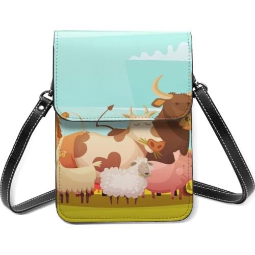 Farm Animals Countryside Cartoon Poster Fashion Card Holder Wallet 2021 New Female Wallets Women Zipper Strap Coin Purse