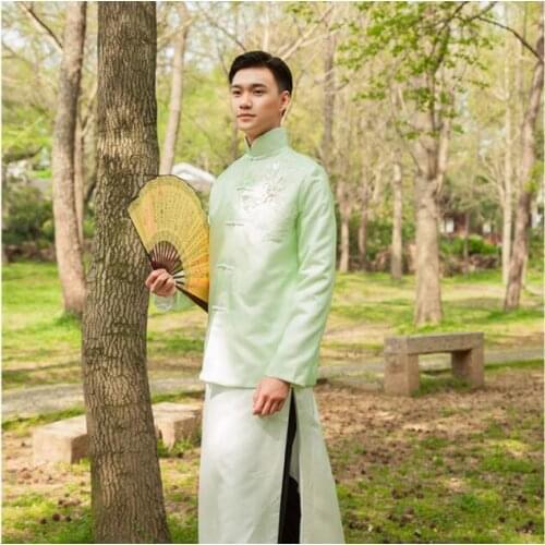 Men clothing Jacket + Robe In Ancient China antique costumes of film television Stage dramas young Masters Long Tang Suits