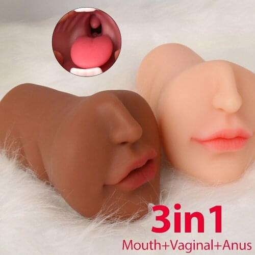 Male Masturbator 3d Deep Throat Oral Adult Toys Artificial Real Feeling Vagina Pocket Pussy Tongue Blowjob Sex Toys For Men -40