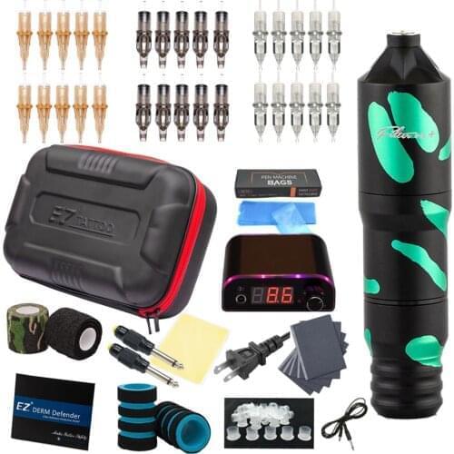 EZ Tattoo Kits Filter V2 Plus Cartridge Rotary Tattoo Machine Pen Tattoo Needles Power Supply Tattoo Accessories Kits