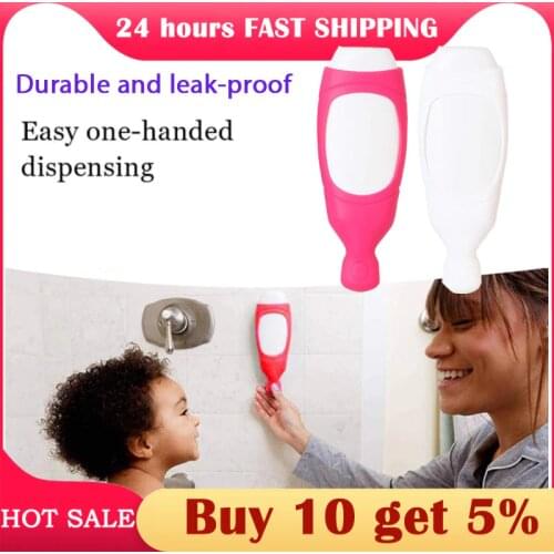 2pcs Wall Mounted Shower Dispenser And Organizer For Shampoo And Soap Bottles Suction Cup Silicone Chamber
