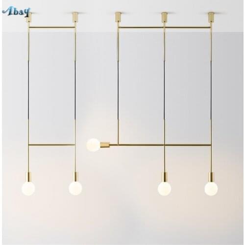 Nordic Line Pendant Lights Bedroom Living Room Restaurant Kitchen Modern Linear Dining Table Hanging Lamps Assorted Bar Fixtures