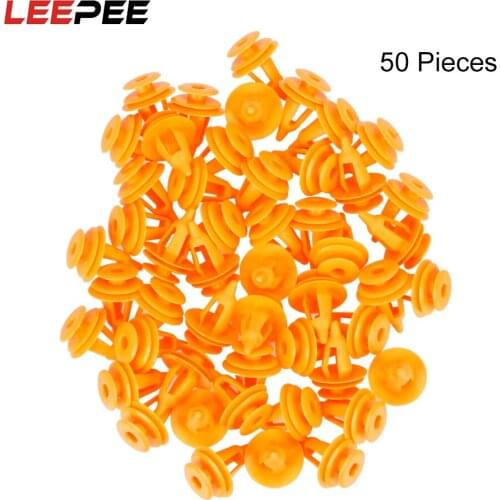LEEPEE 50PCS Car Door Panel Buckle Car Interior Trim Card Panel Fixed Clamp Car Bumper Buckle Fittings Fender Clip Buckle