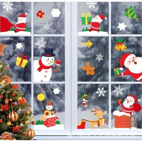 Christmas Window Sticker Merry Christmas Decorations For Home 2021 Cristmas Ornament Xmas Navidad Natal Gifts New Year 2022