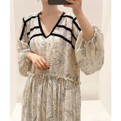 Long Sleeve Party Spring Vintage Elegant Autumn Dress Luxury A-Line 2021 Dresses Women Boho High Waist Lantern Sleeve French