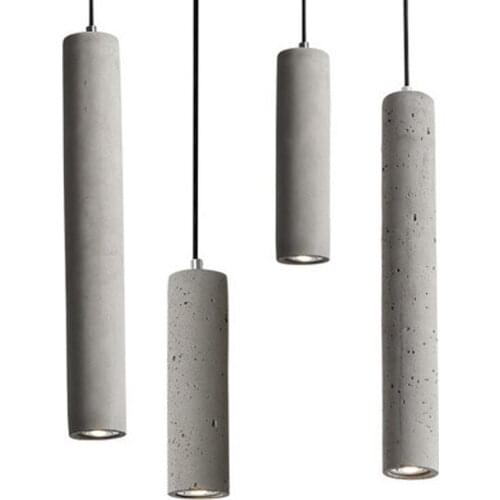 Modern Pendant Lights Industrial Lamp Concrete Cement Cylinder Pipe Kitchen Lights Shop Bar Counter Island Lighting