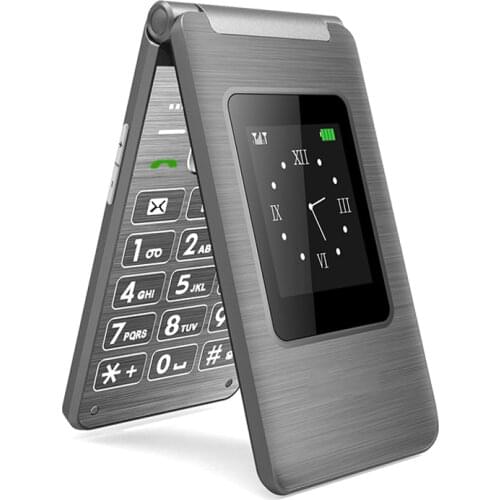 2020 Top selling Dual Screen Flip Mobile Phone 2.8 inch MTK Dual SIM Card GSM FM Bussines Clamshell Cellphone telefon