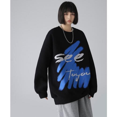 Street graffiti bf fashion coat women spring and autumn thin section 2021 new loose large size men and women tops