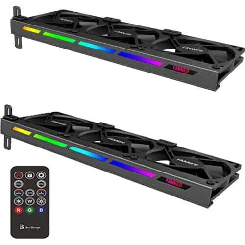 T390H ARGB VGA Fan Video Graphics Card Cooling Fan 5V 3 Pin Addressable Headers with ARGB Light Strip 3PCS x 90mm