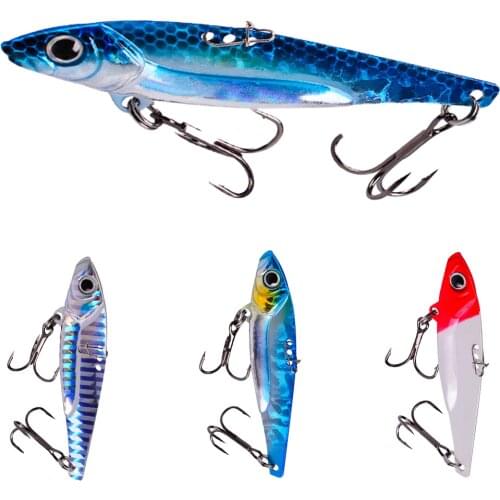 1PCS VIB 7G/12G/17G Vibration Sinking Metal Hard Bait Fishing Tackle 3D Eyes Outdoor Sea River Fishing Hard Fishing Lure