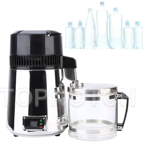 High Quality 4L Pure Water Stainless Steel Water Distiller Purifier Body Filter With Glass Jar