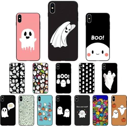 YNDFCNB Cute little ghost Phone Case for iphone 11 12 Mini Pro Max X XS MAX 6 6s 7 8 Plus 5 5S 5SE XR SE2020