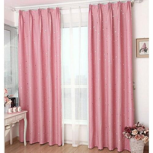 Korean Blackout Shiny Stars Curtains For Living Kids Room Custom Childrens Curtains Windows Blue Cartoon Curtain