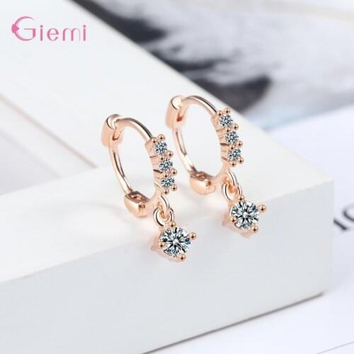 New Arrival 925 Sterling Silver Sparkling Earring For Woman Classic Gold Earring Lady Earrings Wedding Party Jewelry Gift
