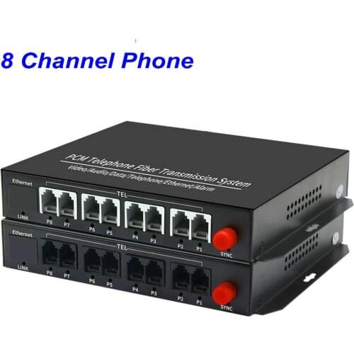 1 Pair 8 Channel- PCM Voice Tel Over Fiber Optic Multiplexer Extender,FC Optical Port,Support Caller ID and Fax Function