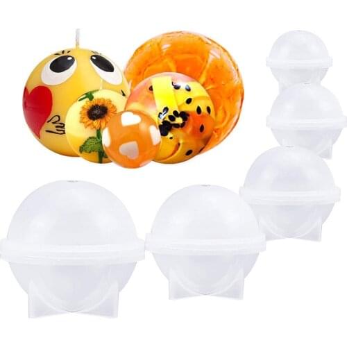 5pcs Sphere Round Silicone Mold Resin Epoxy Jewelry Spherical Candle Wax Soap Bath Bomb Chocolate Jelly Making Moulds