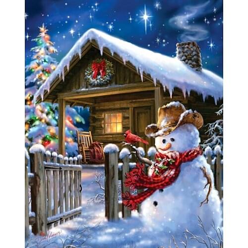 5D DIY Full diamond embroidery Christmas house diamond painting Cross Stitch full square drill Rhinestone mosaic home decoration