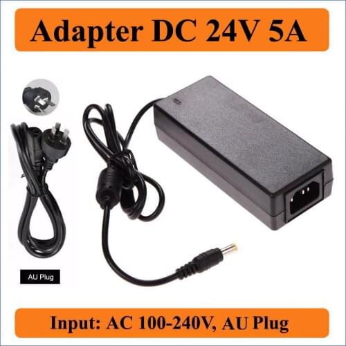 24V 5A AU Plug AC DC Adapter 2.1-2.5x5.5mm Universal AC 110V/220V Converters to DC 24V 120W Power Supply Charger For LEDs Strip