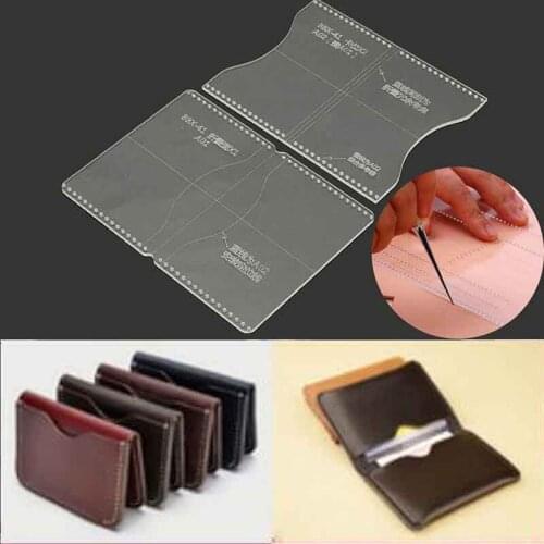 1set Acrylic Clear Craft Pattern Template Set Tool For Leather Wallet Bag Craft