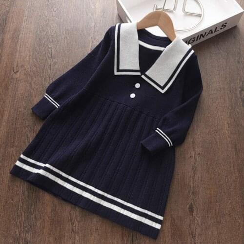 Bear Leader Girls Princess Dress New Autumn Girl Sweaters Knitted Dresses Casual Outfits Kids Children Preppy Clothing 2 6 Years