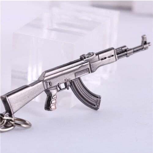 Imixlot Creative Retro Alloy Key Ring Men Women Novelty Fashion AK47 Guns Keychain Personality Jewelry Souvenirs Gift