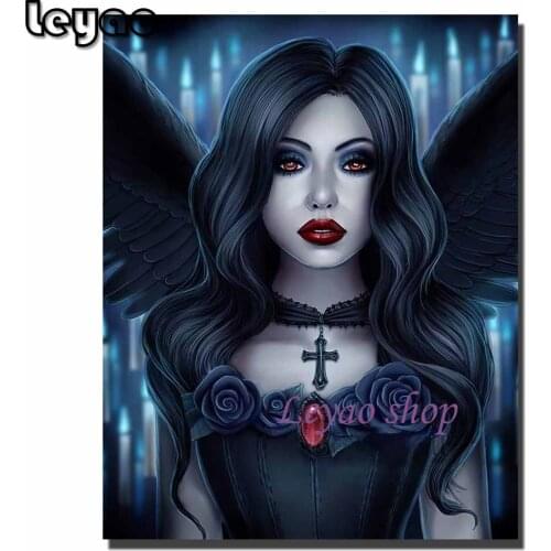 Gothic Freak Woman,vampire with wings 5d diamond mosaic painting For Living Room Home Decor diamond Painting embroidery Sale