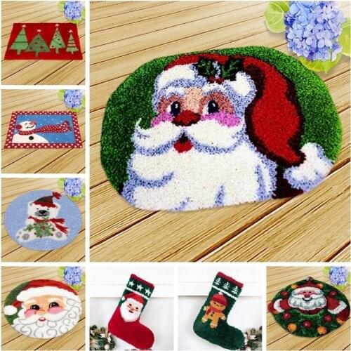 Quality Cute Christmas Knooppakket Latch Hook Kits Almofadas DIY Gift European And American Style Smyrna Latch Hook Cushion Diy