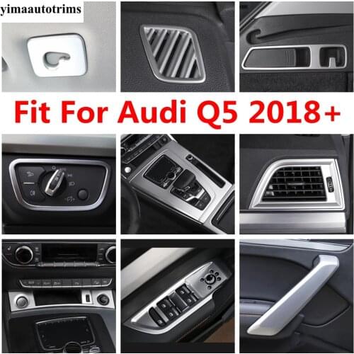 Air AC Vent Start Stop Head Light Button Gear Shift Armrest Panel Cover Trim ABS Interior For Audi Q5 2018 - 2021 Accessories