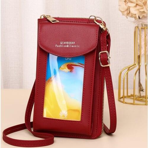 Mini Crossbody Shoulder Bags Women Touchable Cell Phone Pocket Card Holder Female Wallets Purse Ladies Small Handbag
