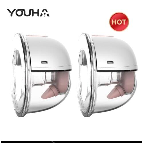 YOUHA 2pcs Breast Pumps Wearable Hands Free Electric Breast Pump Silent Invisible Milk Extractor Babies Accessories Newborn