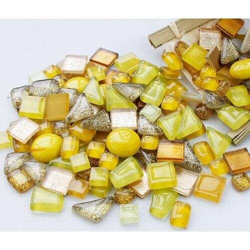 200g/lot Crystal Glass Mosaic DIY Hobby Tile Creativity Art Handmade Creative Material for Kids Craft Mixed Color Mosaic Tile